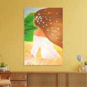 Bloemen in haar Haar Canvas Afdruk (Insitu (Woonkamer))