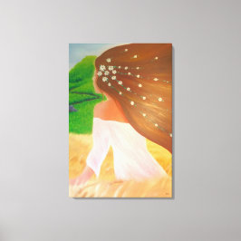 Bloemen in haar Haar Canvas Afdruk