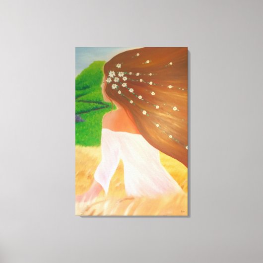 Bloemen in haar Haar Canvas Afdruk (Voorkant)