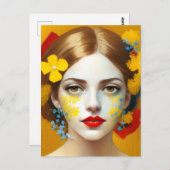 Bloemen in haar haar haar haar haar briefkaart (Voorkant / Achterkant)