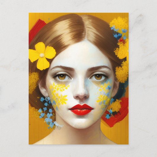 Bloemen in haar haar haar haar haar briefkaart (Voorkant)