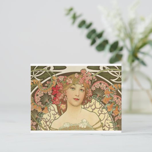 Bloemen in haar Hair Briefkaart (Staand voorkant)