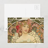 Bloemen in haar Hair Briefkaart (Voorkant / Achterkant)