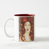 Bloemen in haar Mok 11oz (wit/maroon) (Links)