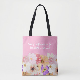 Bloemen in harmonie: een symfonie van kleuren tote bag