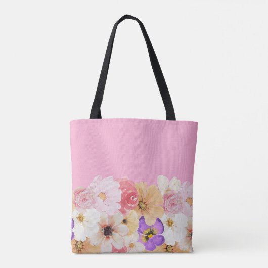 Bloemen in harmonie: een symfonie van kleuren tote bag (Achterkant)