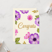 Bloemen in Harmonie Gefeliciteerd Kaart (Voorkant / Achterkant in situ)