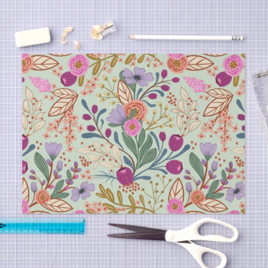 bloemen in heldere kleuren tissuepapier (Craft)