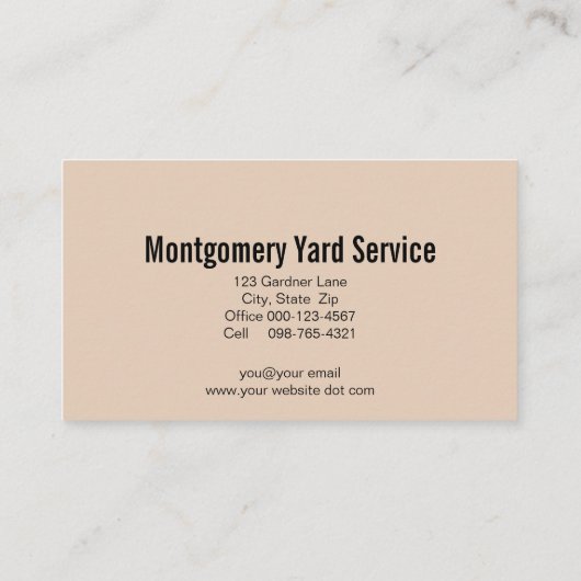 Bloemen in het  rijdende kruiperij visitekaartje (Achterkant)