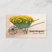 Bloemen in het  rijdende kruiperij visitekaartje (Voorkant)