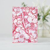 Bloemen in het rode Wenskaart Bedankkaart (Staand voorkant)