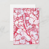 Bloemen in het rode Wenskaart Bedankkaart (Voorkant / Achterkant)