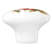 Bloemen in het rood-wit Gingham Keramische Knop (Zijkant)