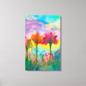 Bloemen in het veld canvas afdruk (Voorkant)