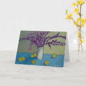 Bloemen in het Wenskaart van de Vaas. Bloemen & Kaart (Gele Bloem)