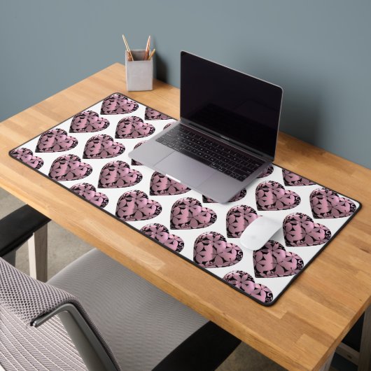 Bloemen in het zwart bureaumat (Kantoor 2)