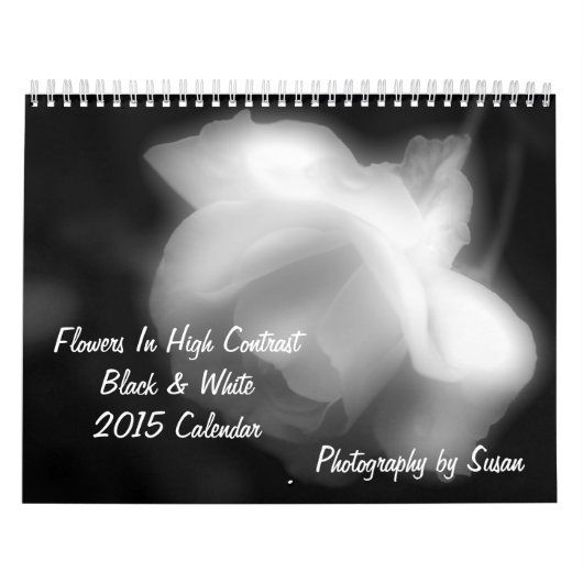 Bloemen in hoog contrast zwart-wit kalender (Hoes)