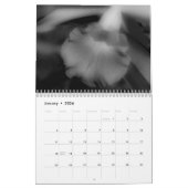 Bloemen in hoog contrast zwart-wit kalender (Jan 2026)