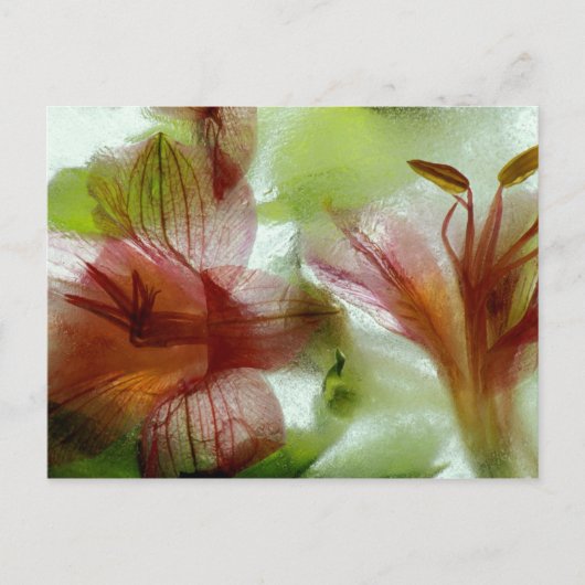 Bloemen in ijs briefkaart (Voorkant)