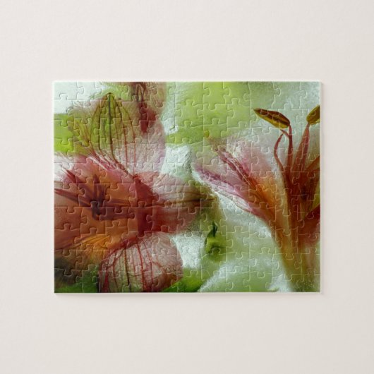 Bloemen in ijs legpuzzel (Horizontaal)