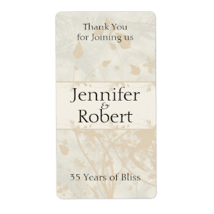 Bloemen in Ivoor Jubileum Wijnlabel Etiket