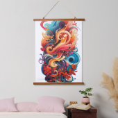 Bloemen in kleuren hangend wandkleed (Slaapkamer)