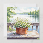 Bloemen in koperen pot op Lakehouse Deck Kaart (Voorkant)