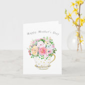 Bloemen in kopje Moederdag Kaart (Gele Bloem)