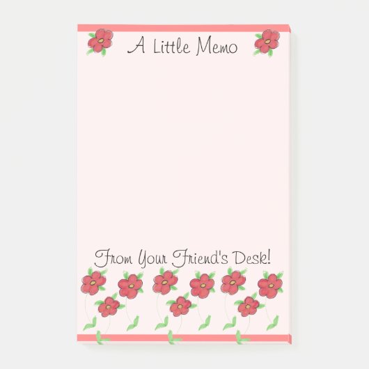 Bloemen in koraal post-it® notes (Voorkant)