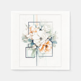 Bloemen in kubusframe: trouwservetten servet