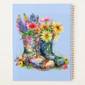 Bloemen in laarzen personaliseren met naam, jaar planner (Achterkant)