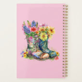 Bloemen in laarzen personaliseren met naam, jaar planner (Achterkant)