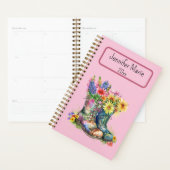 Bloemen in laarzen personaliseren met naam, jaar planner (Display)