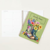 Bloemen in laarzen personaliseren met naam, jaar planner (Display)