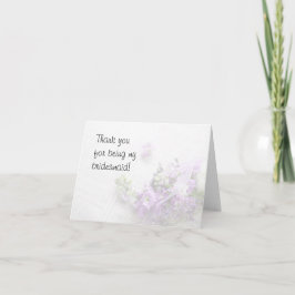 bloemen in lavender dank je wel bridesmaid card bedankkaart