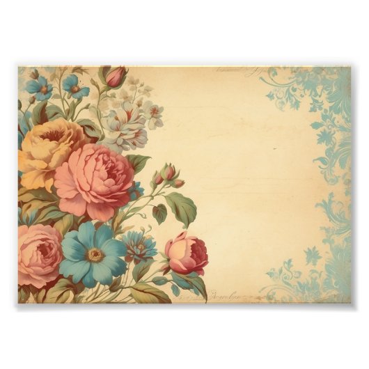  bloemen in levendige tinten foto afdruk (Voorkant)