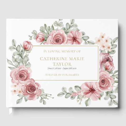 Bloemen in liefdevolle herinnering Memorial begraf Gastenboek (Voorkant)