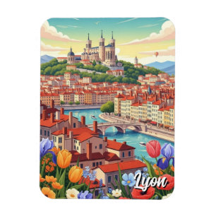 Bloemen in Lyon Frankrijk Basiliek Reizen Magneet