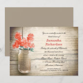 Bloemen in Mason Jar Bruids Douche Uitnodigingen (Voorkant / Achterkant)