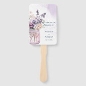 Bloemen in Mason Jar Chic Bloemen Trouwprogramma Handwaaier (Voorkant)