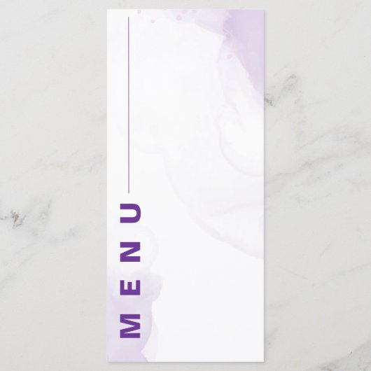 Bloemen in Mason Jar Paarse Bloemen Huwelijksfeest Menu (Achterkant)