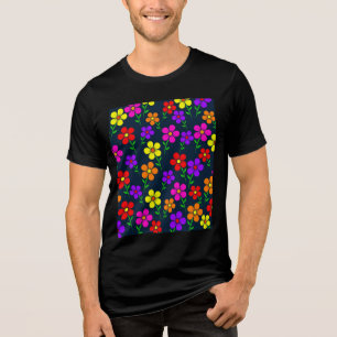 Bloemen in Meerdere Kleuren Bloemmotief-34654 Tri-Blend Shirt