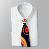 Bloemen in Meloen Rood Psychedelisch Patroon Stropdas (Gebonden)