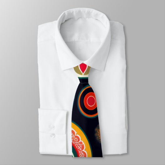 Bloemen in Meloen Rood Psychedelisch Patroon Stropdas (Gebonden)