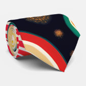 Bloemen in Meloen Rood Psychedelisch Patroon Stropdas (Opgerold)