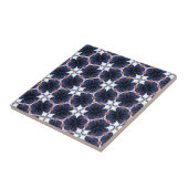 Bloemen in Middelblauw Tegeltje (Zijkant)