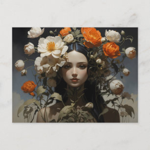 Bloemen in mijn hoofd briefkaart