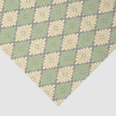 Bloemen in moss Green, Yellow, Grey Tissue Paper Tissuepapier (Detail)