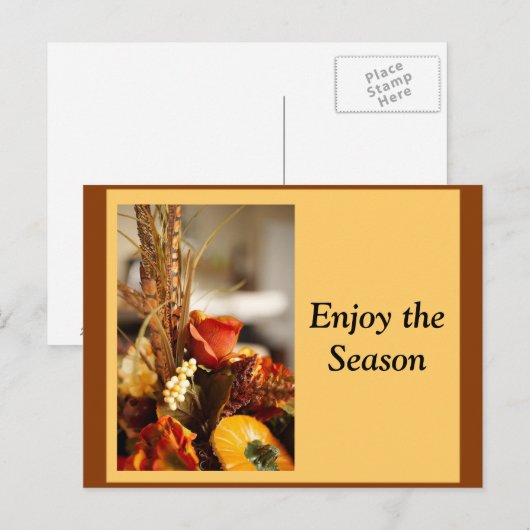 Bloemen in najaarkleuren - briefkaart (Voorkant / Achterkant)