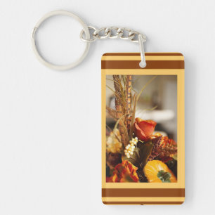Bloemen in najaarkleuren - sleutelhanger